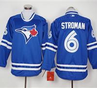 Toronto Blue Jays #6 Marcus Stroman Blue Long Sleeve Stitched Baseball Jersey