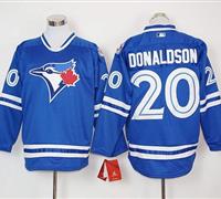 Toronto Blue Jays #20 Josh Donaldson Blue Long Sleeve Stitched MLB Jersey
