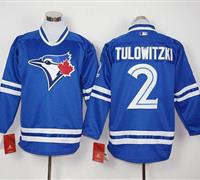 Toronto Blue Jays #2 Troy Tulowitzki Blue Long Sleeve Stitched Baseball Jersey