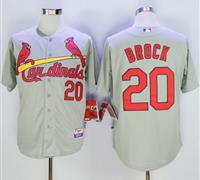 St Louis Cardinals #20 Lou Brock Grey Cool Base Stitched MLB Jersey