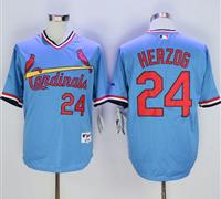 St.Louis Cardinals #24 Whitey Herzog Blue 1982 Turn Back The Clock Stitched Baseball Jersey