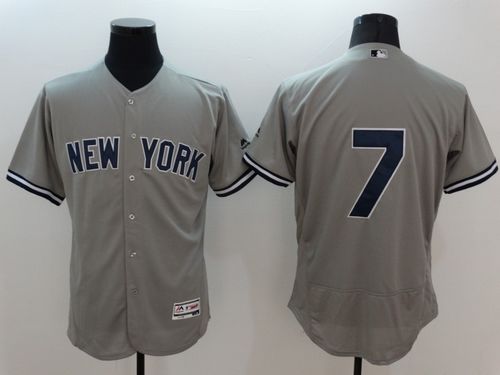 New York Yankees #7 Mickey Mantle Grey Flexbase Authentic Collection Baseball Jersey
