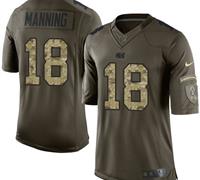 Nike Indianapolis Colts #18 Peyton Manning Green Men's Stitched NFL Limited Salute to Service Jersey
