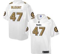 Nike Pittsburgh Steelers #47 Mel Blount White Men's NFL Pro Line Fashion Game Jersey