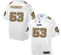 Nike Pittsburgh Steelers #53 Maurkice Pouncey White Men's NFL Pro Line Fashion Game Jersey