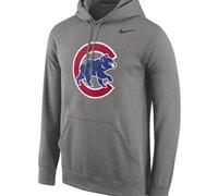 Chicago Cubs Nike Logo Performance Pullover Gray MLB Hoodie