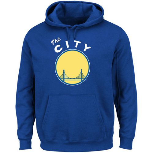Golden State Warriors Majestic Hardwood Classics Tech Patch Royal Pullover Hoodie