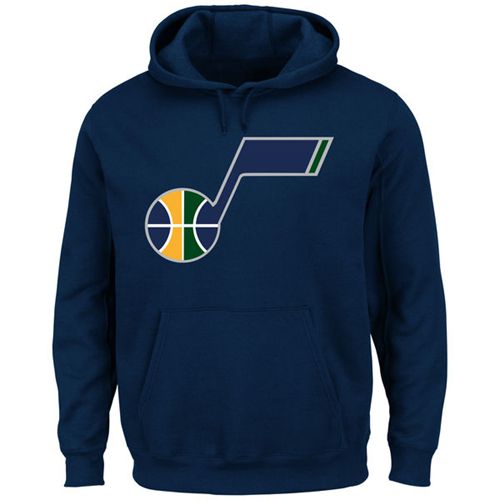 Utah Jazz Majestic Current Logo Tech Patch Navy Pullover Hoodie