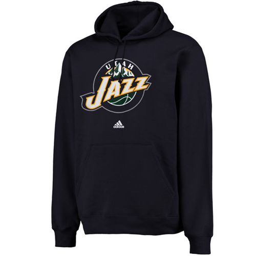 Adidas Utah Jazz Logo Pullover Navy Hoodie Sweatshirt