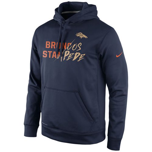 Denver Broncos Nike Navy Gold Collection KO Pullover Performance Hoodie