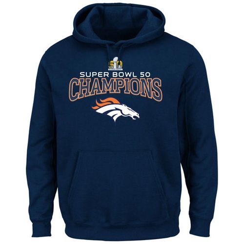 Denver Broncos Majestic Navy Big & Tall Super Bowl 50 Champions Choice VIII Pullover Hoodie