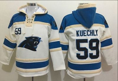 Nike Carolina Panthers #59 Luke Kuechly White Sawyer Hooded Sweatshirt NFL Hoodie