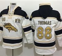 Nike Denver Broncos #88 Demaryius Thomas White Sawyer Hooded Sweatshirt Super Bowl 50 Collection NFL Hoodie