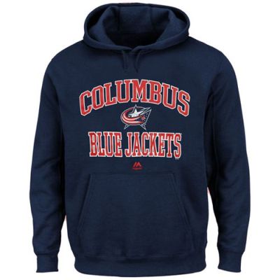 Columbus Blue Jackets Majestic Navy Blue Heart Soul Hoodie Columbus Blue Jackets Majestic Navy Blue Heart Soul Hoodie