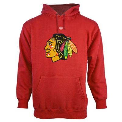Chicago Blackhawks Red Old Time Hockey Big Logo With Crest Pullover Hoodie