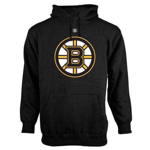 Boston Bruins Black Old Time Hockey Big Logo With Crest Pullover Hoodie
