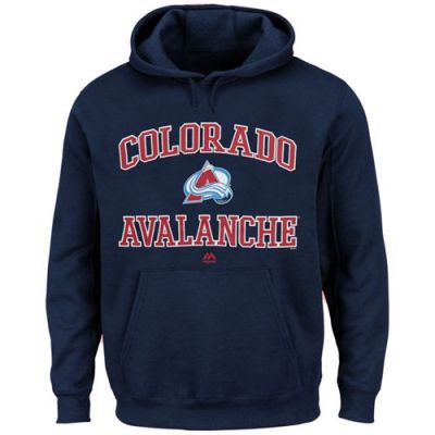 Colorado Avalanche Majestic Navy Blue Heart Soul Hoodie