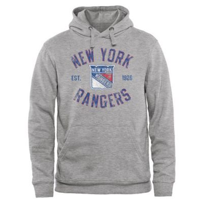 New York Rangers Ash Heritage Pullover Hoodie