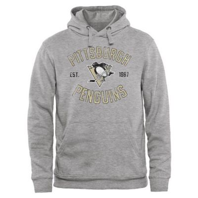 Pittsburgh Penguins Ash Heritage Pullover Hoodie