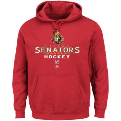 Ottawa Senators Majestic Red Critical Victory Pullover Hoodie Sweatshirt