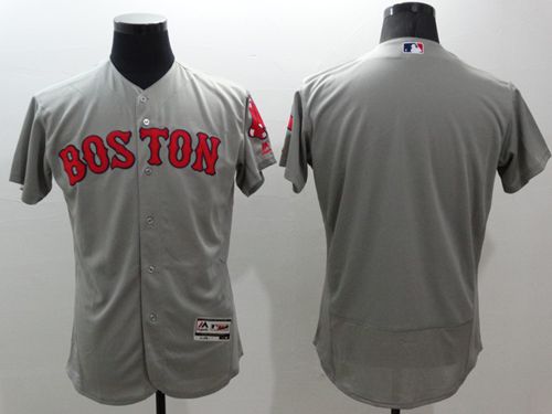 Red Sox Blank Grey Flexbase Authentic Collection Stitched Baseball Jersey