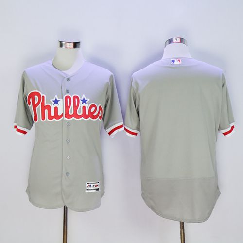 Philadelphia Phillies Blank Grey Flexbase Authentic Collection Baseball Jersey