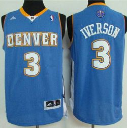 Denver Nuggets #3 Allen Iverson Light Blue Stitched NBA Jersey