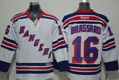 New York Rangers #16 Derick Brassard White Stitched NHL Jersey
