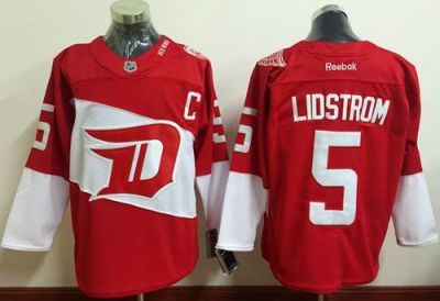 Detroit Red Wings #5 Nicklas Lidstrom Red 2016 Stadium Series Stitched NHL Jersey
