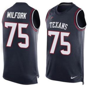 Nike Houston Texans #75 Vince Wilfork Navy Blue Color Men's Stitched NFL Name-Number Tank Tops Jersey