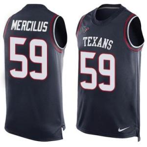 Nike Houston Texans #59 Whitney Mercilus Navy Blue Color Men's Stitched NFL Name-Number Tank Tops Jersey