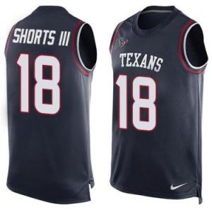Nike Houston Texans #18 Cecil Shorts III Navy Blue Color Men's Stitched NFL Name-Number Tank Tops Jersey