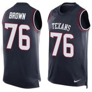Nike Houston Texans #76 Duane Brown Navy Blue Color Men's Stitched NFL Name-Number Tank Tops Jersey