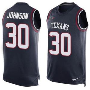 Nike Houston Texans #30 Kevin Johnson Navy Blue Color Men's Stitched NFL Name-Number Tank Tops Jersey