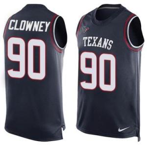 Nike Houston Texans #90 Jadeveon Clowney Navy Blue Color Men's Stitched NFL Name-Number Tank Tops Jersey