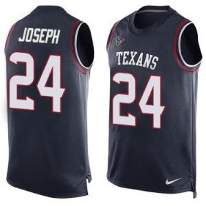 Nike Houston Texans #24 Johnathan Joseph Navy Blue Color Men's Stitched NFL Name-Number Tank Tops Jersey