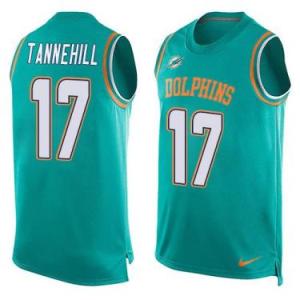 Nike Miami Dolphins #17 Ryan Tannehill Aqua Green Color Men's Stitched NFL Name-Number Tank Tops Jersey