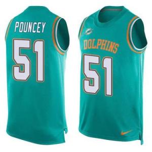 Nike Miami Dolphins #51 Mike Pouncey Aqua Green Color Men's Stitched NFL Name-Number Tank Tops Jersey