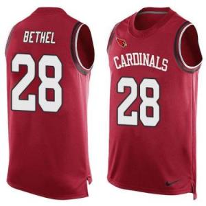 Nike Arizona Cardinals #28 Justin Bethel Red Color Men's Stitched NFL Name-Number Tank Tops Jersey