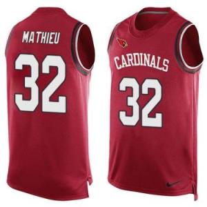 Nike Arizona Cardinals #32 Tyrann Mathieu Red Color Men's Stitched NFL Name-Number Tank Tops Jersey