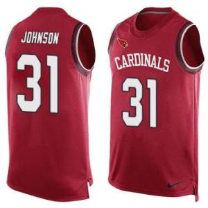 Nike Arizona Cardinals #31 David Johnson Red Color Men's Stitched NFL Name-Number Tank Tops Jersey