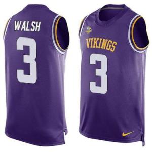 Nike Minnesota Vikings #3 Blair Walsh Purple Color Men's Stitched NFL Name-Number Tank Tops Jersey