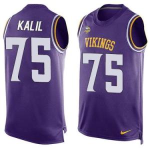Nike Minnesota Vikings #75 Matt Kalil Purple Color Men's Stitched NFL Name-Number Tank Tops Jersey