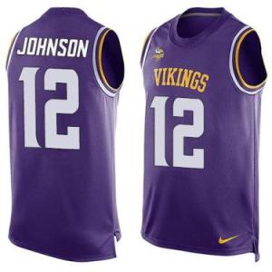 Nike Minnesota Vikings #12 Charles Johnson Purple Color Men's Stitched NFL Name-Number Tank Tops Jersey