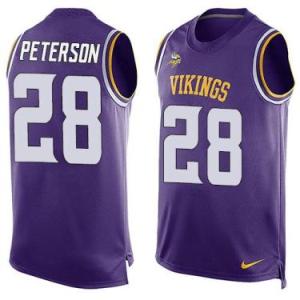 Nike Minnesota Vikings #28 Adrian Peterson Purple Color Men's Stitched NFL Name-Number Tank Tops Jersey
