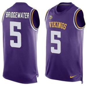 Nike Minnesota Vikings #5 Teddy Bridgewater Purple Color Men's Stitched NFL Name-Number Tank Tops Jersey