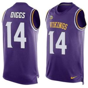 Nike Minnesota Vikings #14 Stefon Diggs Purple Color Men's Stitched NFL Name-Number Tank Tops Jersey