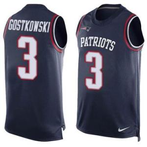 Nike New England Patriots #3 Stephen Gostkowski Navy Blue Color Men's Stitched NFL Name-Number Tank Tops Jersey