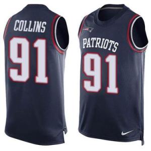 Nike New England Patriots #91 Jamie Collins Navy Blue Color Men's Stitched NFL Name-Number Tank Tops Jersey