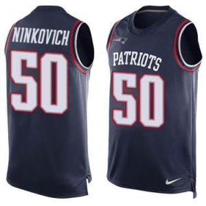 Nike New England Patriots #50 Rob Ninkovich Navy Blue Color Men's Stitched NFL Name-Number Tank Tops Jersey